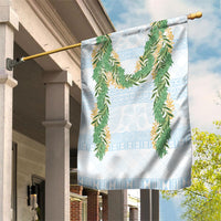 Hawai'i Paniolo Maile Twisted Lei Garden Flag Winter White LT7 House Flag White - Polynesian Pride