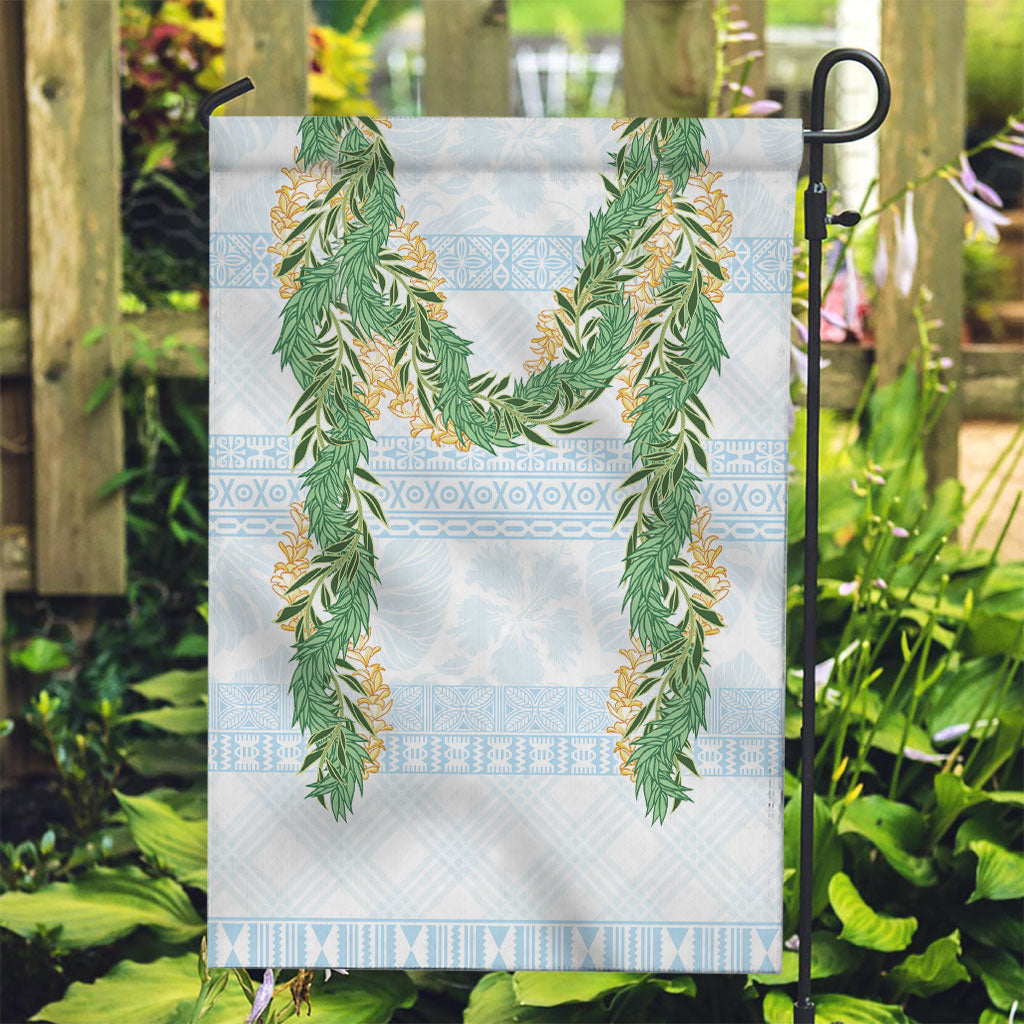Hawai'i Paniolo Maile Twisted Lei Garden Flag Winter White LT7 Garden Flag White - Polynesian Pride