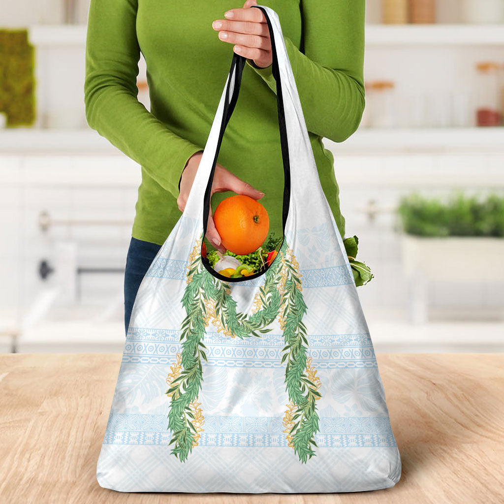 Hawai'i Paniolo Maile Twisted Lei Grocery Bag Winter White LT7 - Polynesian Pride