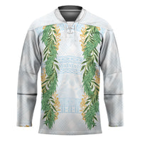 Hawai'i Paniolo Maile Twisted Lei Hockey Jersey Winter White LT7 Unisex White - Polynesian Pride