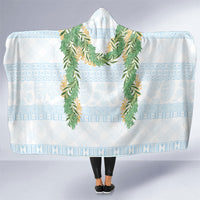 Hawai'i Paniolo Maile Twisted Lei Hooded Blanket Winter White LT7 One Size White - Polynesian Pride
