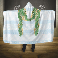 Hawai'i Paniolo Maile Twisted Lei Hooded Blanket Winter White LT7 - Polynesian Pride