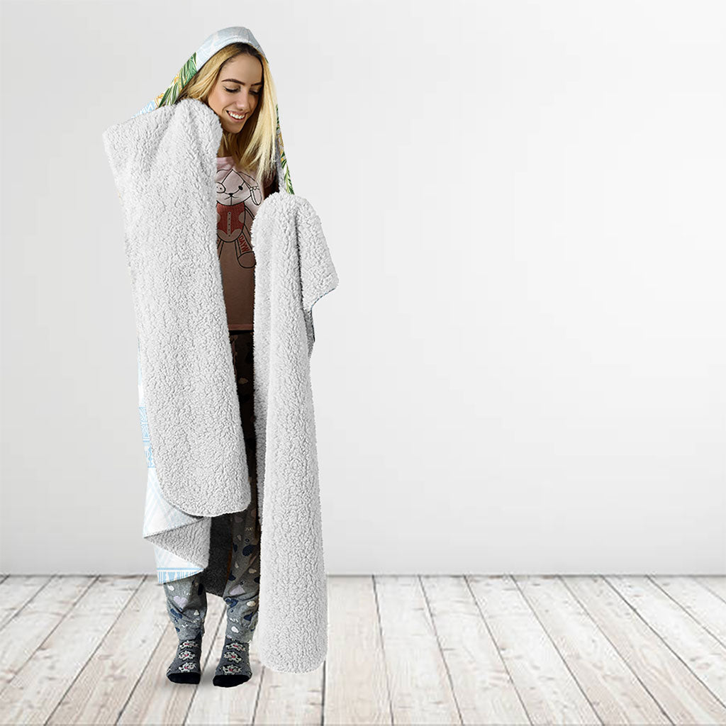 Hawai'i Paniolo Maile Twisted Lei Hooded Blanket Winter White LT7 - Polynesian Pride
