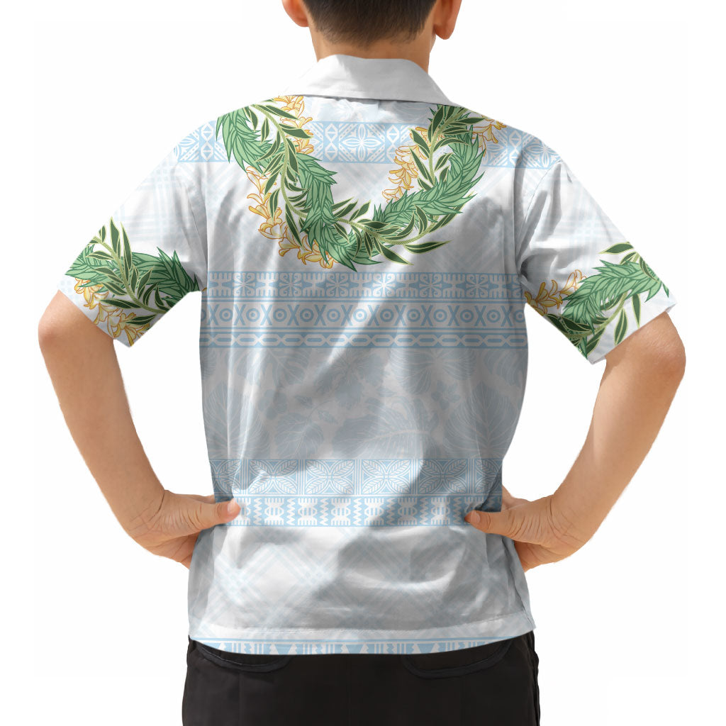 Hawai'i Paniolo Maile Twisted Lei Kid Hawaiian Shirt Winter White LT7 - Polynesian Pride