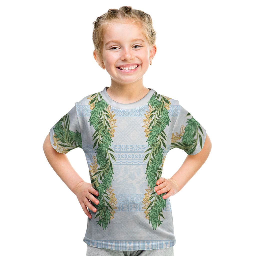 Hawai'i Paniolo Maile Twisted Lei Kid T Shirt Winter White LT7 White - Polynesian Pride