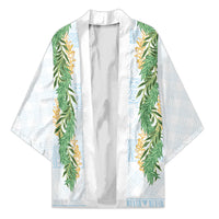 Hawai'i Paniolo Maile Twisted Lei Kimono Winter White LT7 Unisex White - Polynesian Pride
