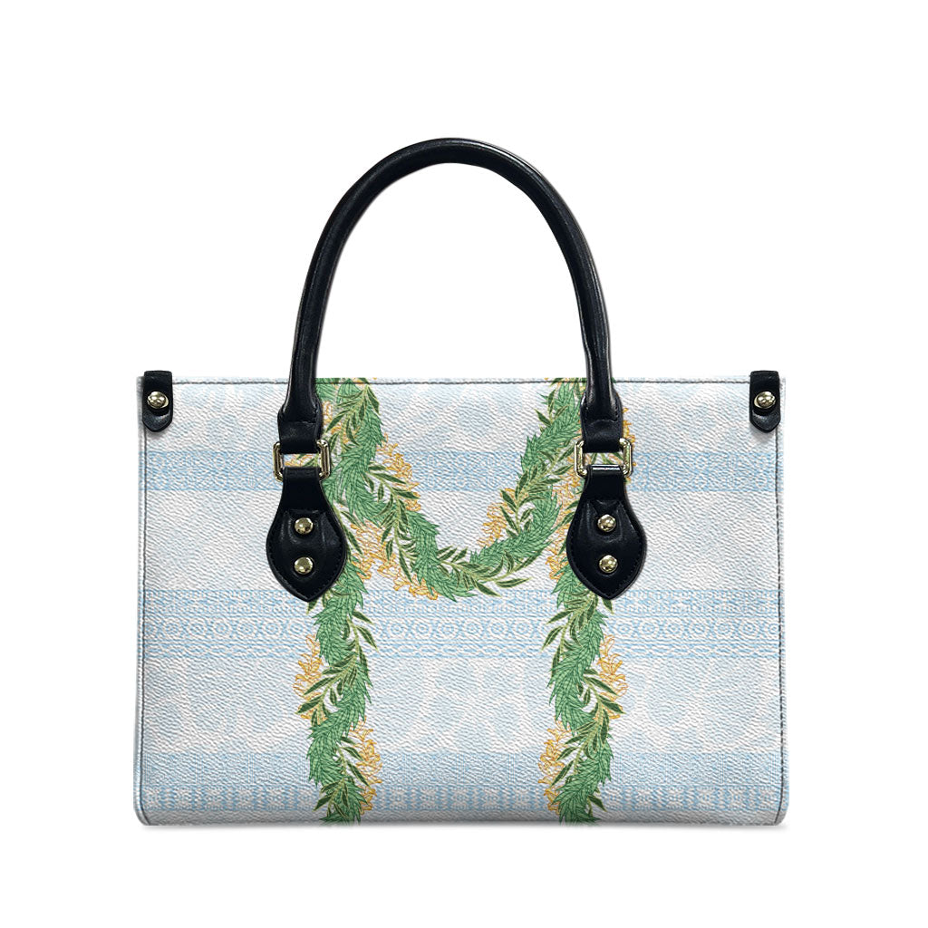 Hawai'i Paniolo Maile Twisted Lei Leather Bag Winter White LT7 - Polynesian Pride