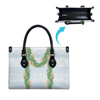 Hawai'i Paniolo Maile Twisted Lei Leather Bag Winter White LT7 - Polynesian Pride