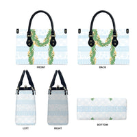 Hawai'i Paniolo Maile Twisted Lei Leather Bag Winter White LT7 - Polynesian Pride