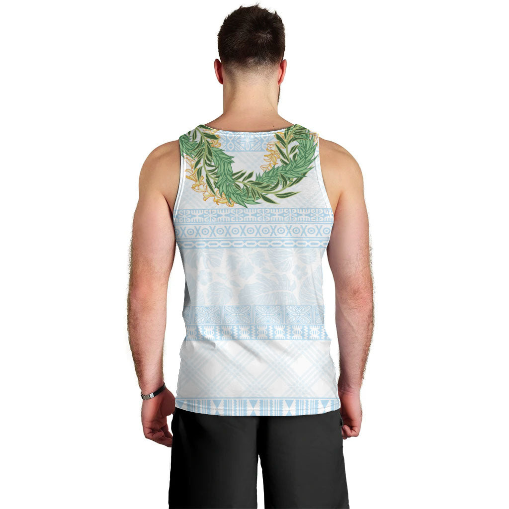 Hawai'i Paniolo Maile Twisted Lei Men Tank Top Winter White LT7 - Polynesian Pride