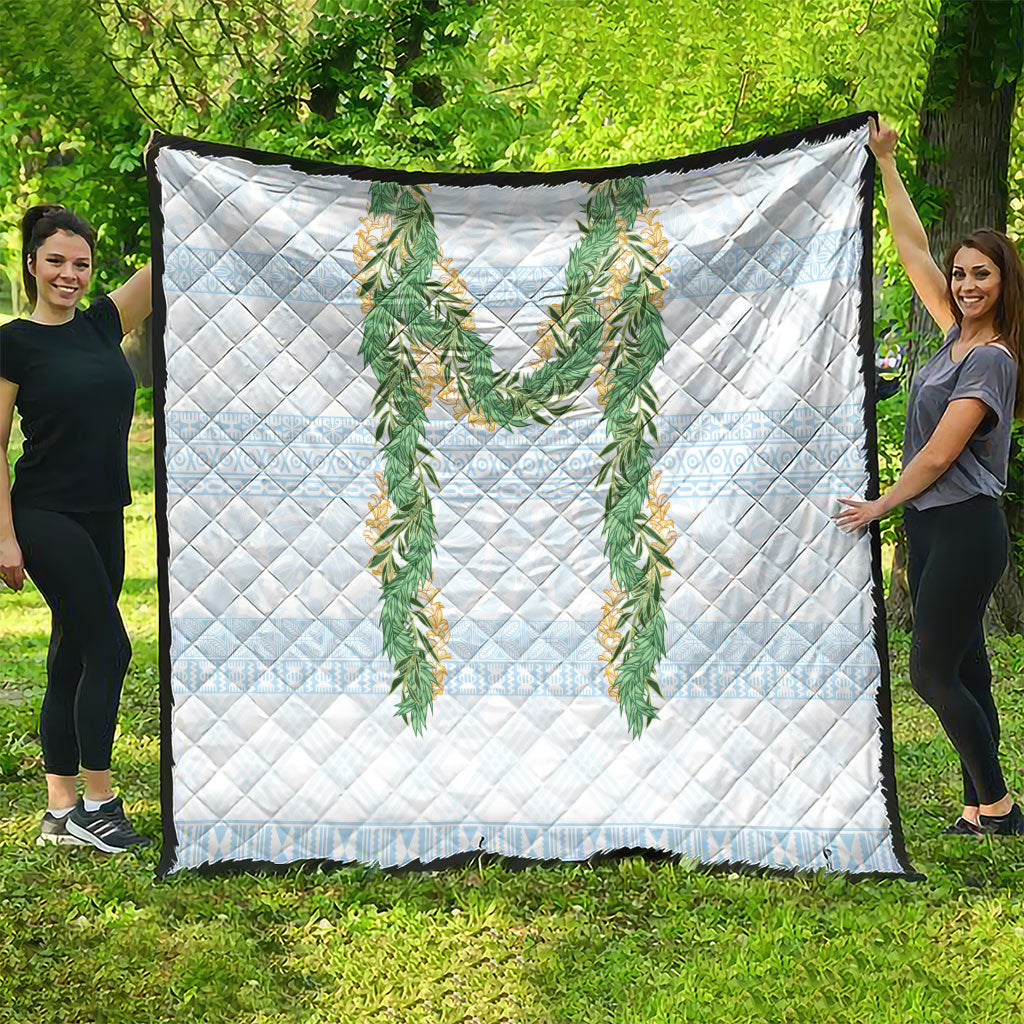 Hawai'i Paniolo Maile Twisted Lei Quilt Winter White LT7 - Polynesian Pride