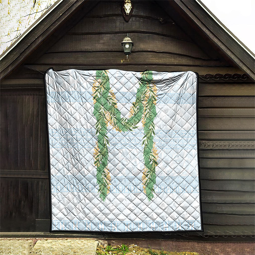 Hawai'i Paniolo Maile Twisted Lei Quilt Winter White LT7 - Polynesian Pride