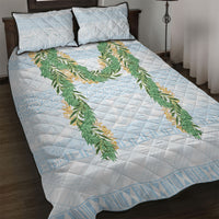 Hawai'i Paniolo Maile Twisted Lei Quilt Bed Set Winter White LT7 White - Polynesian Pride