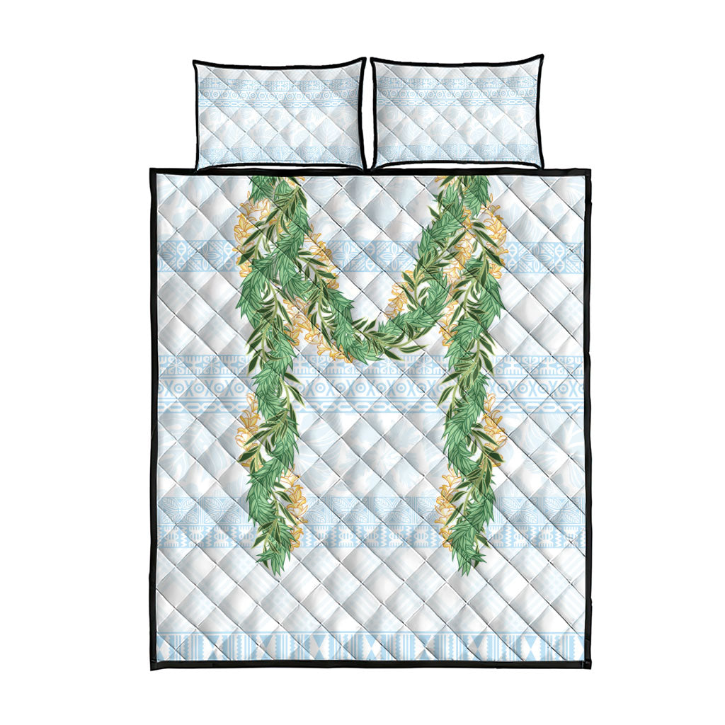 Hawai'i Paniolo Maile Twisted Lei Quilt Bed Set Winter White LT7 - Polynesian Pride