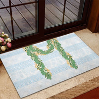 Hawai'i Paniolo Maile Twisted Lei Rubber Doormat Winter White LT7 - Polynesian Pride