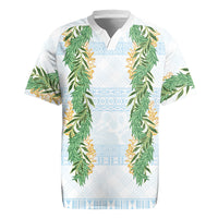 Hawai'i Paniolo Maile Twisted Lei Rugby Jersey Winter White LT7 White - Polynesian Pride
