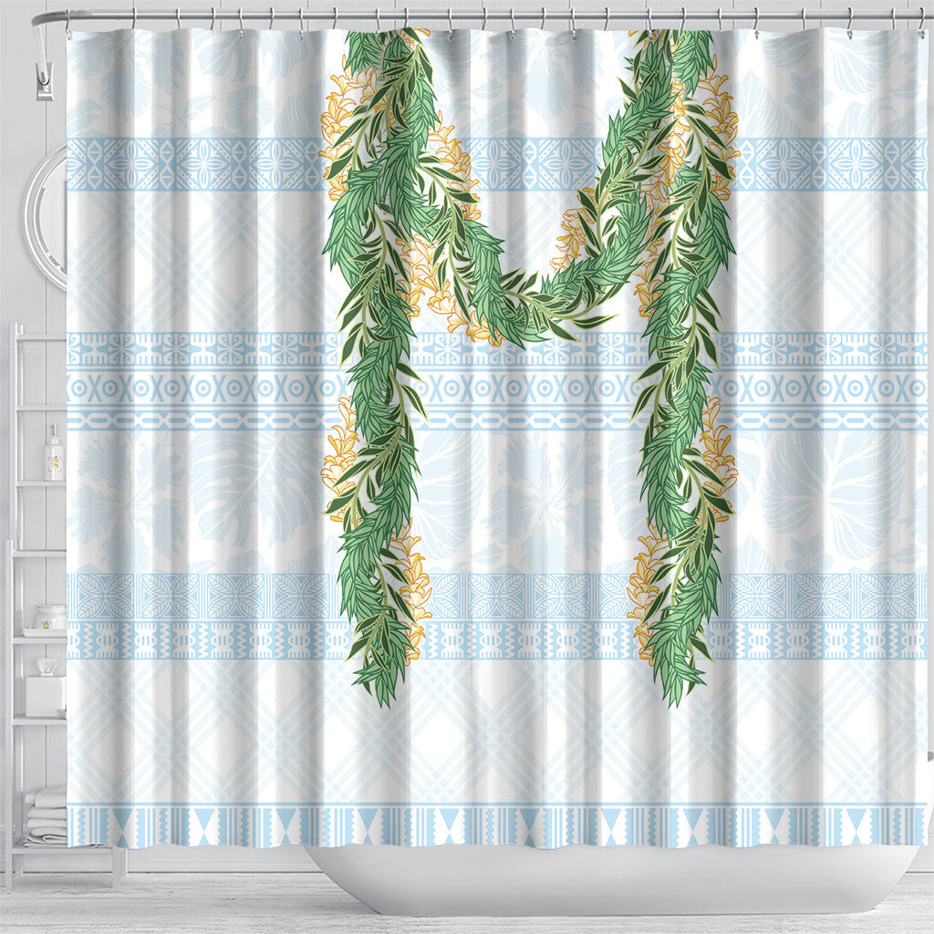 Hawai'i Paniolo Maile Twisted Lei Shower Curtain Winter White LT7 - Polynesian Pride