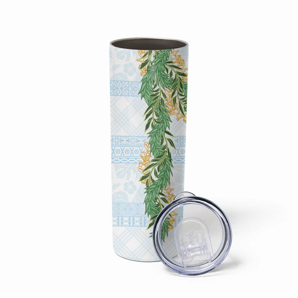 Hawai'i Paniolo Maile Twisted Lei Skinny Tumbler Winter White LT7 - Polynesian Pride