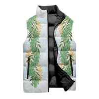 Hawai'i Paniolo Maile Twisted Lei Sleeveless Puffer Jacket Winter White LT7 - Polynesian Pride