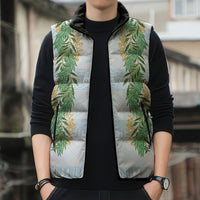 Hawai'i Paniolo Maile Twisted Lei Sleeveless Puffer Jacket Winter White LT7 - Polynesian Pride