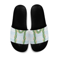Hawai'i Paniolo Maile Twisted Lei Slide Sandals Winter White LT7 White - Polynesian Pride
