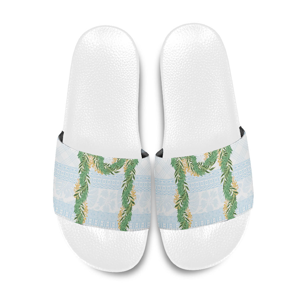 Hawai'i Paniolo Maile Twisted Lei Slide Sandals Winter White LT7 White - Polynesian Pride