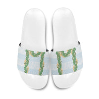 Hawai'i Paniolo Maile Twisted Lei Slide Sandals Winter White LT7 White - Polynesian Pride