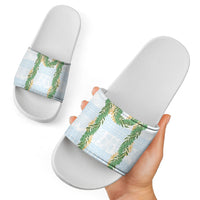 Hawai'i Paniolo Maile Twisted Lei Slide Sandals Winter White LT7 - Polynesian Pride