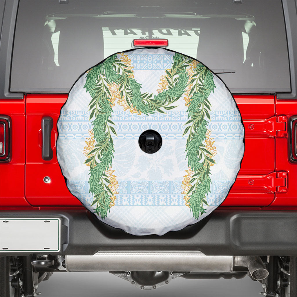 Hawai'i Paniolo Maile Twisted Lei Spare Tire Cover Winter White LT7 - Polynesian Pride