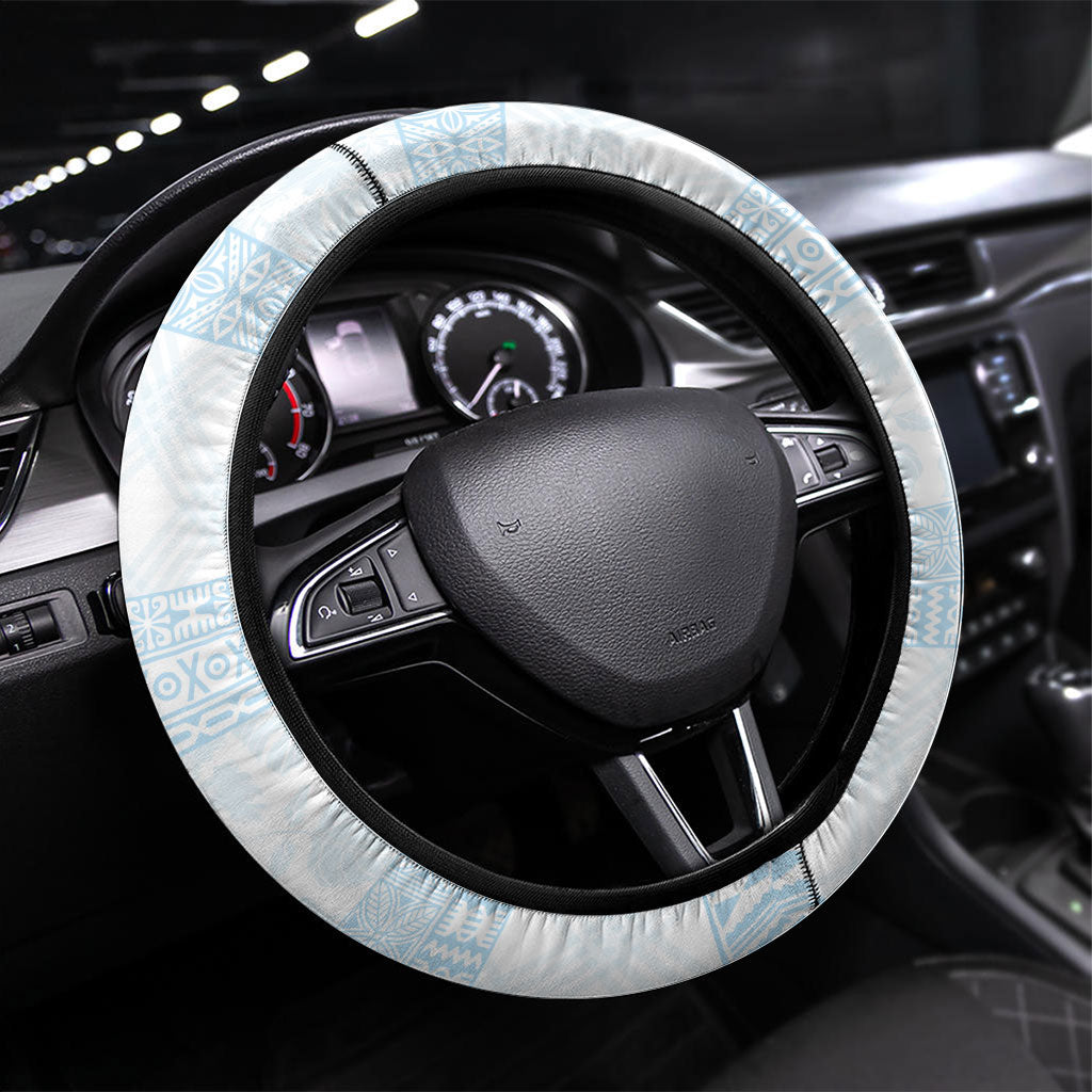 Hawai'i Paniolo Maile Twisted Lei Steering Wheel Cover Winter White LT7 Universal Fit White - Polynesian Pride