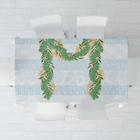 Hawai'i Paniolo Maile Twisted Lei Tablecloth Winter White LT7 White - Polynesian Pride