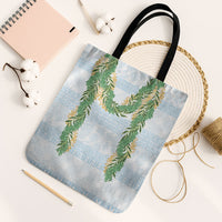 Hawai'i Paniolo Maile Twisted Lei Tote Bag Winter White LT7 Black Strap One Size White - Polynesian Pride