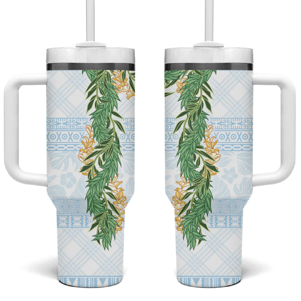 Hawai'i Paniolo Maile Twisted Lei Tumbler With Handle Winter White