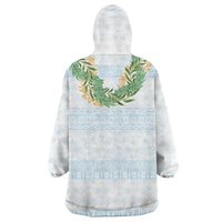 Hawai'i Paniolo Maile Twisted Lei Wearable Blanket Hoodie Winter White LT7 - Polynesian Pride