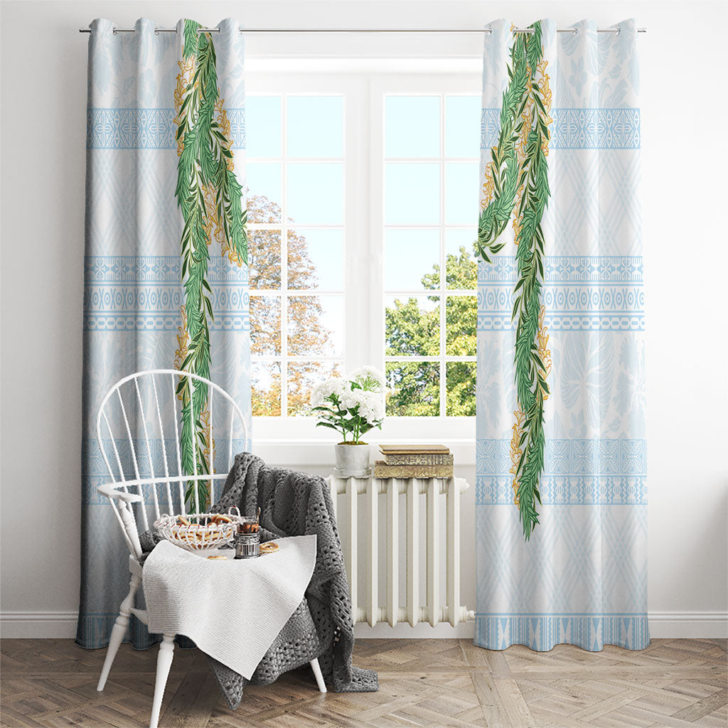 Hawai'i Paniolo Maile Twisted Lei Window Curtain Winter White LT7 - Polynesian Pride
