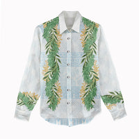 Hawai'i Paniolo Maile Twisted Lei Women Casual Shirt Winter White LT7 - Polynesian Pride