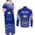 Personalised Fiji Natabua High School Couples Matching Off Shoulder Maxi Dress and Long Sleeve Button Shirts Kaviti Tapa Mix Colors Proud NHS LT7 - Polynesian Pride