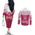 Personalised Fiji Adi Cakobau School Couples Matching Off The Shoulder Long Sleeve Dress and Long Sleeve Button Shirts ACS Old Girls Lotus Mix Masi LT7 - Polynesian Pride