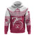 Personalised Fiji Adi Cakobau School Hoodie ACS Old Girls Lotus Mix Masi LT7 Crimson - Polynesian Pride