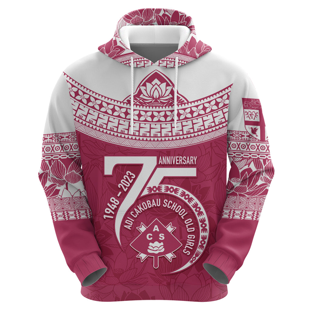 Personalised Fiji Adi Cakobau School Hoodie ACS Old Girls Lotus Mix Masi LT7 - Polynesian Pride