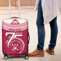 Personalised Fiji Adi Cakobau School Luggage Cover ACS Old Girls Lotus Mix Masi LT7 Crimson - Polynesian Pride