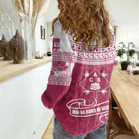 Personalised Fiji Adi Cakobau School Women Casual Shirt ACS Old Girls Lotus Mix Masi LT7 - Polynesian Pride