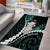 New Zealand Personalised Area Rug Meri Kirihimete Kowhaiwhai Mix Paua Shell - Emerald