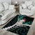 New Zealand Personalised Area Rug Meri Kirihimete Kowhaiwhai Mix Paua Shell - Emerald