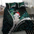 New Zealand Personalised Bedding Set Meri Kirihimete Kowhaiwhai Mix Paua Shell - Emerald