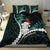 New Zealand Personalised Bedding Set Meri Kirihimete Kowhaiwhai Mix Paua Shell - Emerald