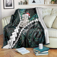New Zealand Personalised Blanket Meri Kirihimete Kowhaiwhai Mix Paua Shell - Emerald LT7 Green - Polynesian Pride