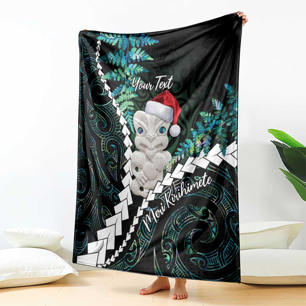 New Zealand Personalised Blanket Meri Kirihimete Kowhaiwhai Mix Paua Shell - Emerald LT7 - Polynesian Pride