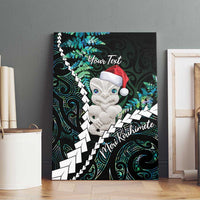 New Zealand Personalised Canvas Wall Art Meri Kirihimete Kowhaiwhai Mix Paua Shell - Emerald LT7 - Polynesian Pride