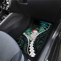 New Zealand Personalised Car Mats Meri Kirihimete Kowhaiwhai Mix Paua Shell - Emerald LT7 - Polynesian Pride